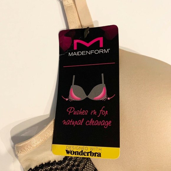 Maidenform Size 32A Wonderbra Latte Love The Lift Demi Push-Up Bra  #DM9900 - Picture 6 of 7